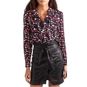 EQUIPMENT Floral Print Button Front Blouse size L